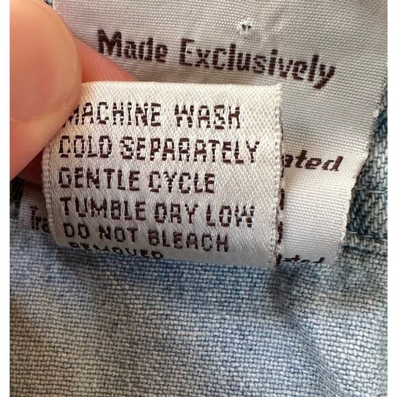 Vintage M&M’s Button Up Denim Shirt Size XL Blue Embroidered Laughing It Up - Picture 5 of 10